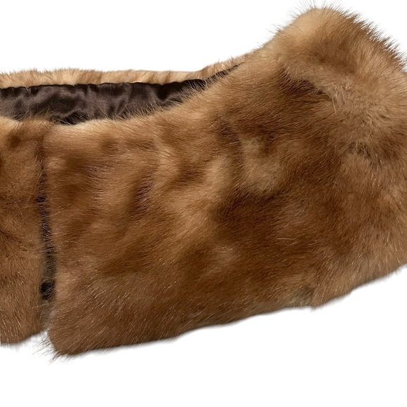 Vintage 50’s Brown Mink Fur Collar Mobwife Real Minx - Picture 7 of 13